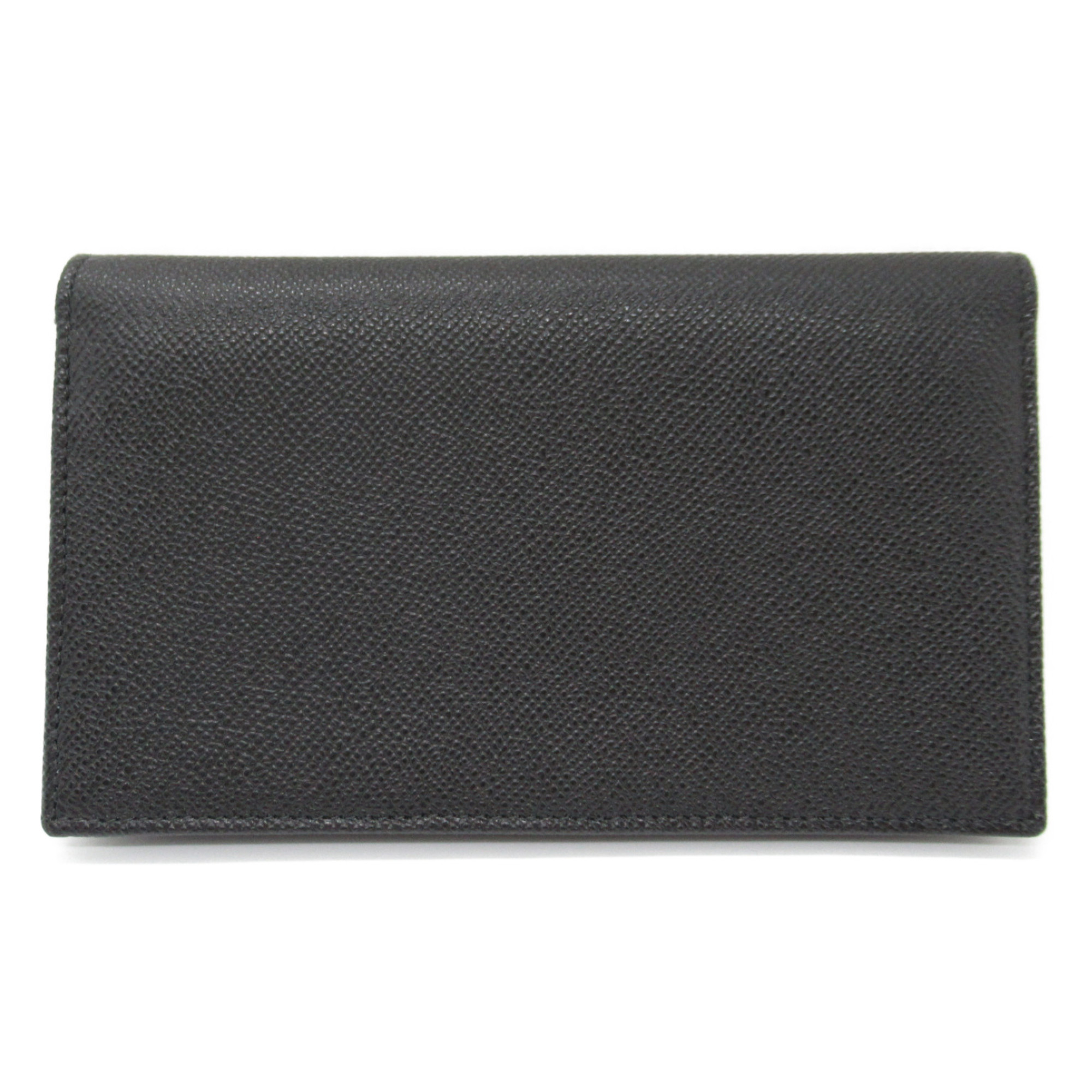 BVLGARI Bifold long wallet Black leather 30398