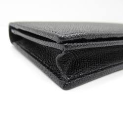 BVLGARI Bifold long wallet Black leather 30398