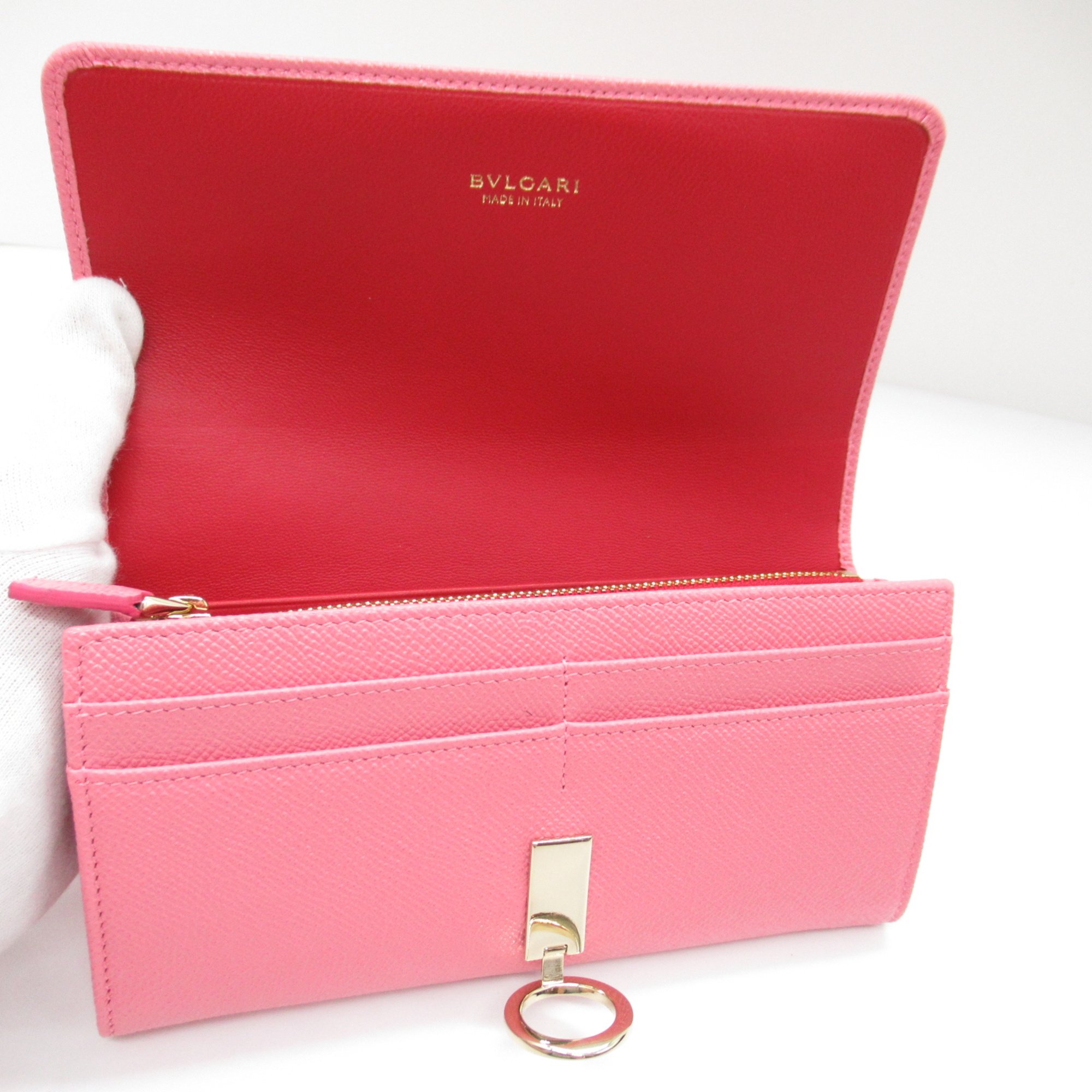 BVLGARI Bifold long wallet Pink Calfskin (cowhide) 287272