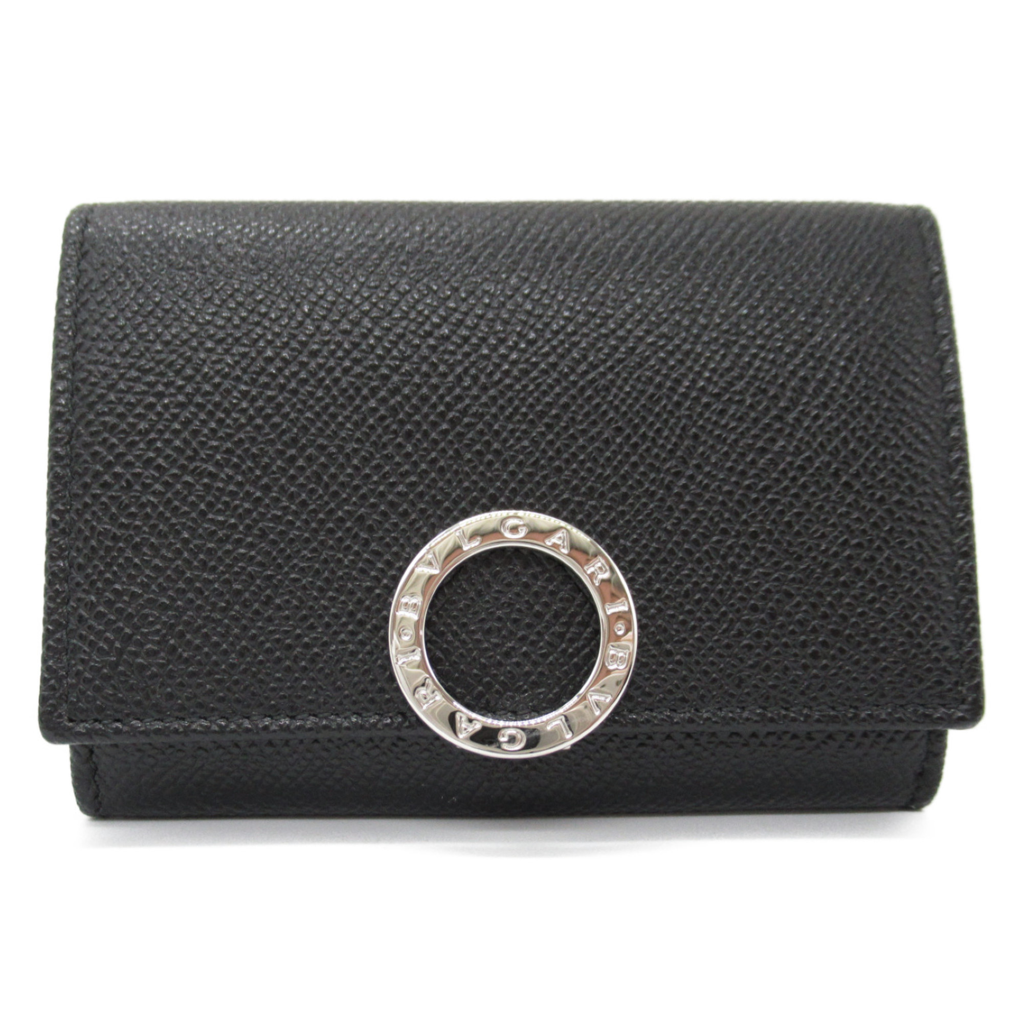 BVLGARI name card holder Black Calfskin (cowhide) 30420