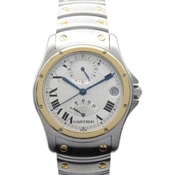 CARTIER Santos Rondo GMT Wrist Watch W2038R3 Mechanical Automatic Silver K18 (Yellow Gold) Stainless Steel W2038R3