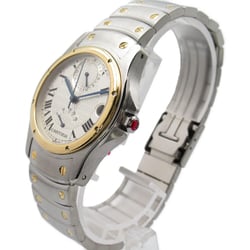 CARTIER Santos Rondo GMT Wrist Watch W2038R3 Mechanical Automatic Silver K18 (Yellow Gold) Stainless Steel W2038R3