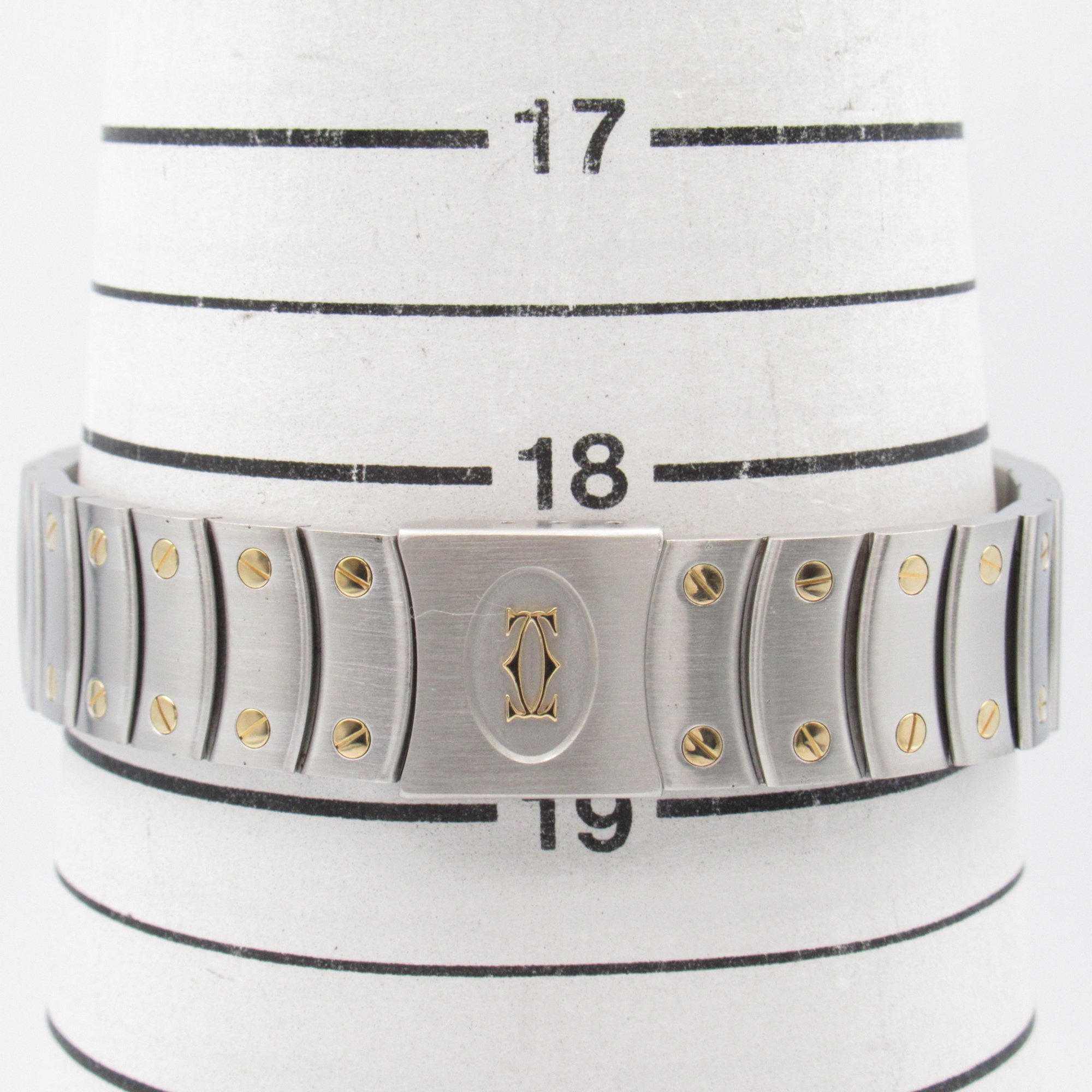 CARTIER Santos Rondo GMT Wrist Watch W2038R3 Mechanical Automatic Silver K18 (Yellow Gold) Stainless Steel W2038R3