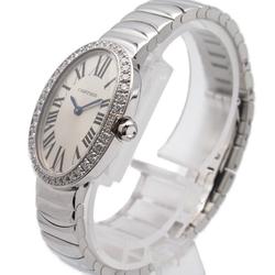 CARTIER BaignoireSM Diamond Bezel Wrist Watch WB520006 Quartz Silver K18WG(WhiteGold) WB520006