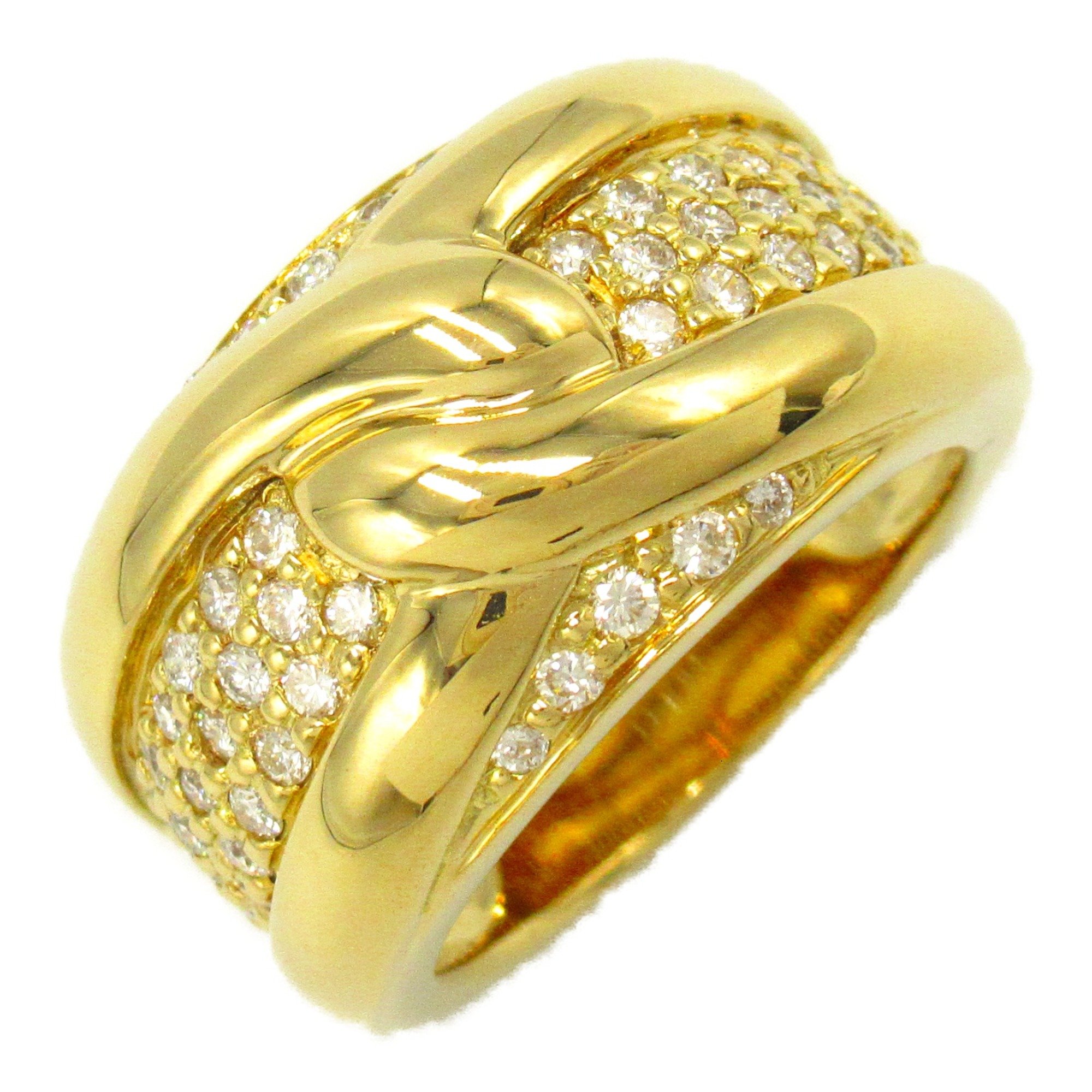 CARTIER paved diamond Ring Clear K18 (Yellow Gold) Clear