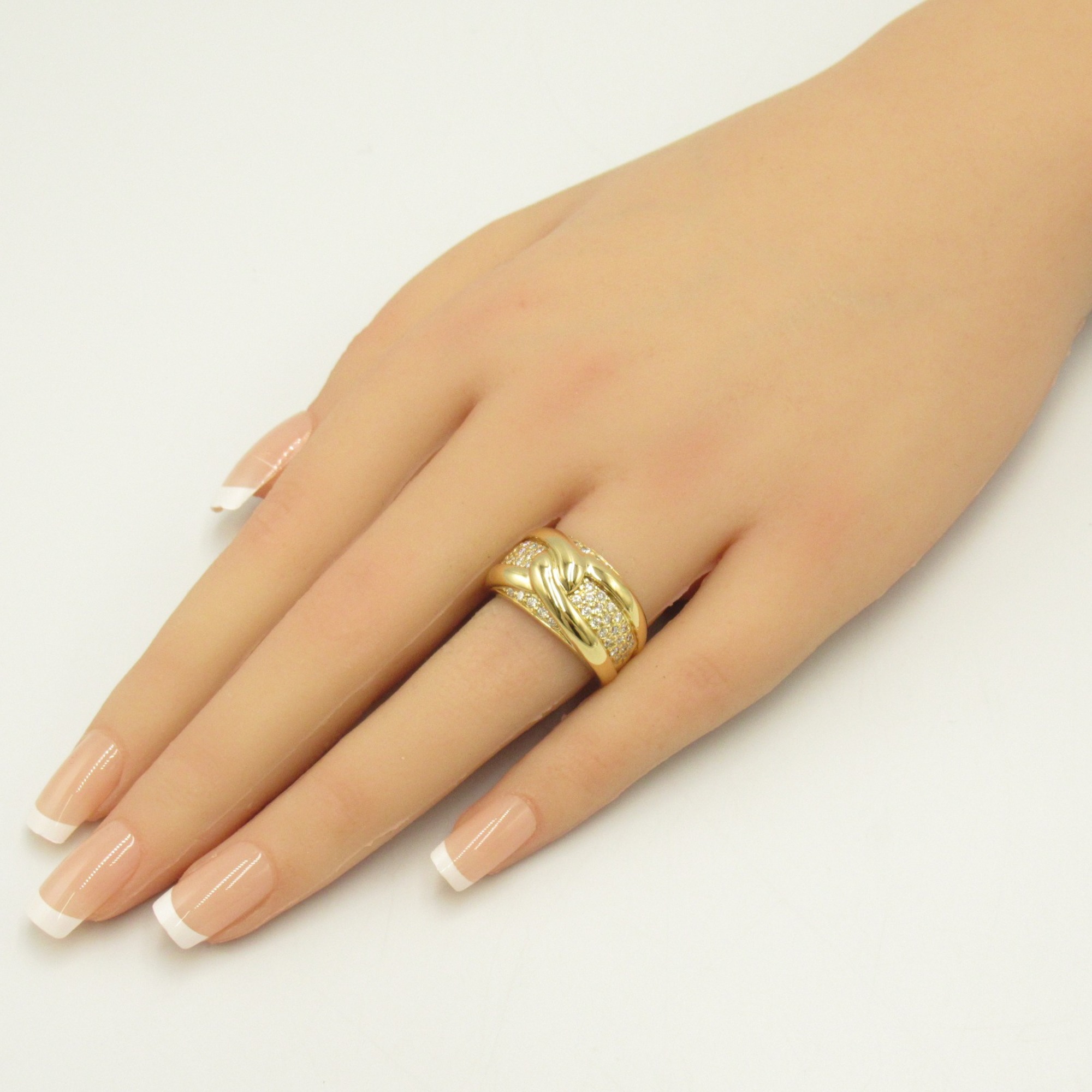 CARTIER paved diamond Ring Clear K18 (Yellow Gold) Clear