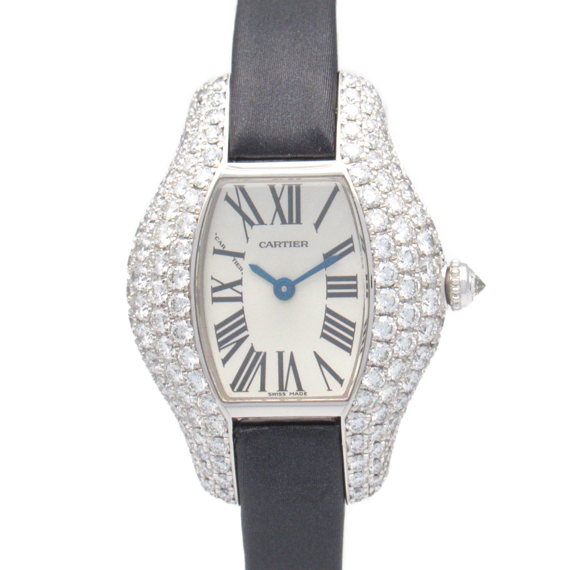 CARTIER Tonoa Rondi SM Wrist Watch WJ301750 Quartz Silver K18WG(WhiteGold) Leather belt WJ301750