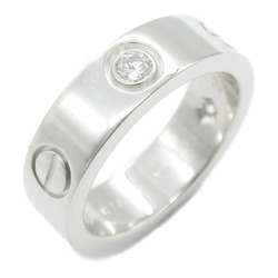 CARTIER Love half diamond Ring Clear K18WG(WhiteGold) Clear