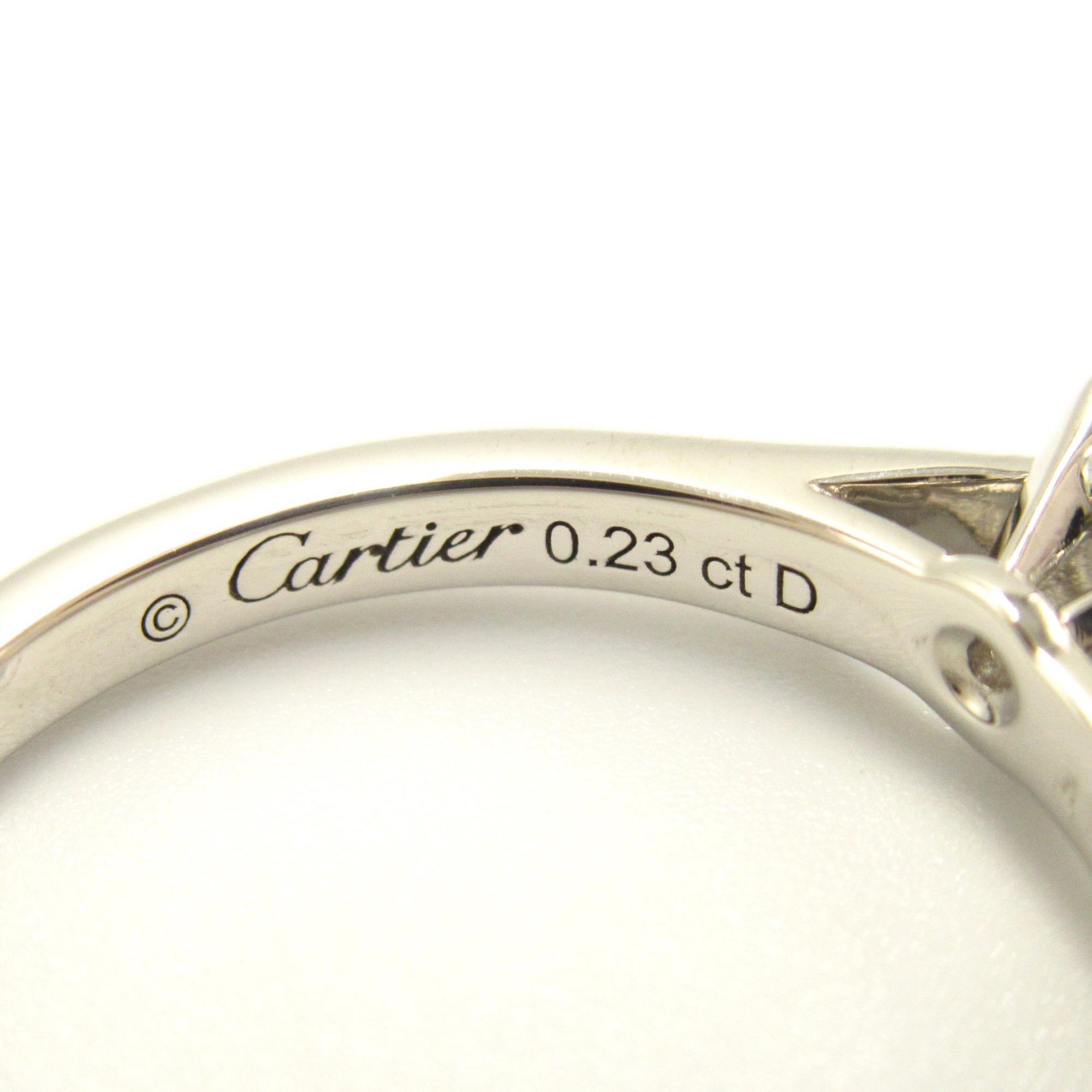 CARTIER 1895 Solitaire Diamond Ring Clear Pt950Platinum Clear