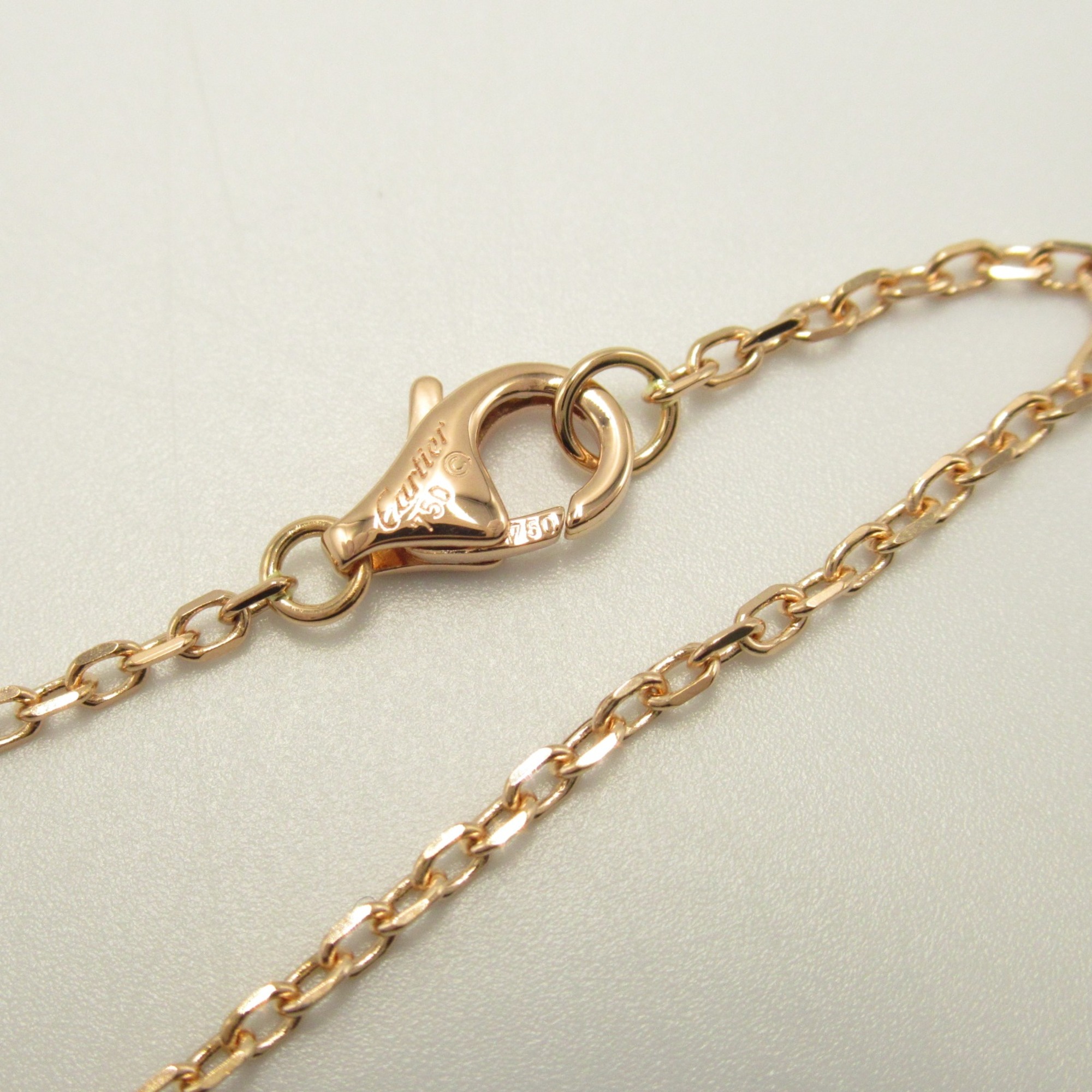 CARTIER C Heart Necklace Clear K18PG(Rose Gold) Clear