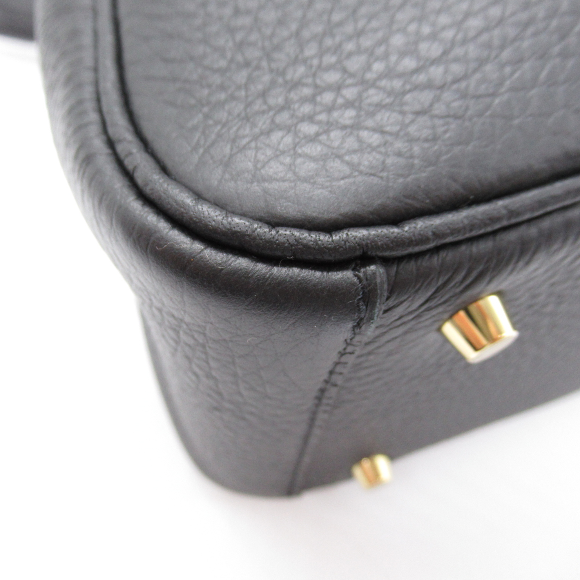 HERMES Lindy Mini Black Shoulder Bag Black Noir Taurillon Clemence leather