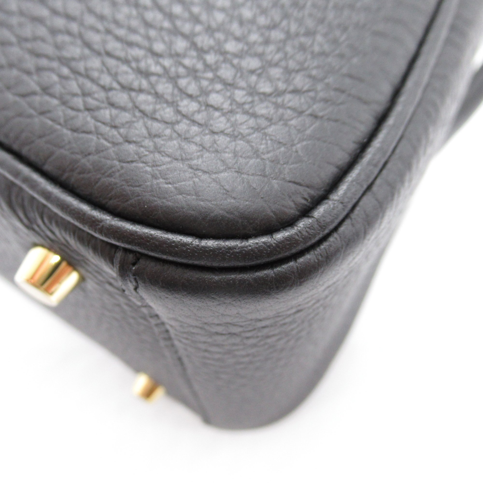 HERMES Lindy Mini Black Shoulder Bag Black Noir Taurillon Clemence leather