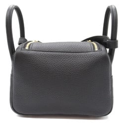 HERMES Lindy Mini Black Shoulder Bag Black Noir Taurillon Clemence leather