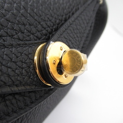 HERMES Lindy Mini Black Shoulder Bag Black Noir Taurillon Clemence leather