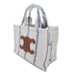 CELINE Small Kaba Thais Tote Bag White leather pile