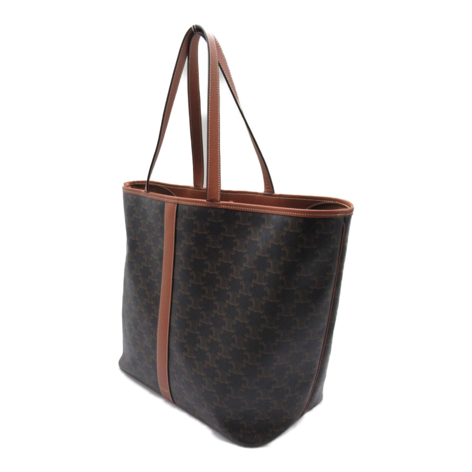 CELINE Triomphe Tote Bag Brown Dark brown canvas Coated canvas