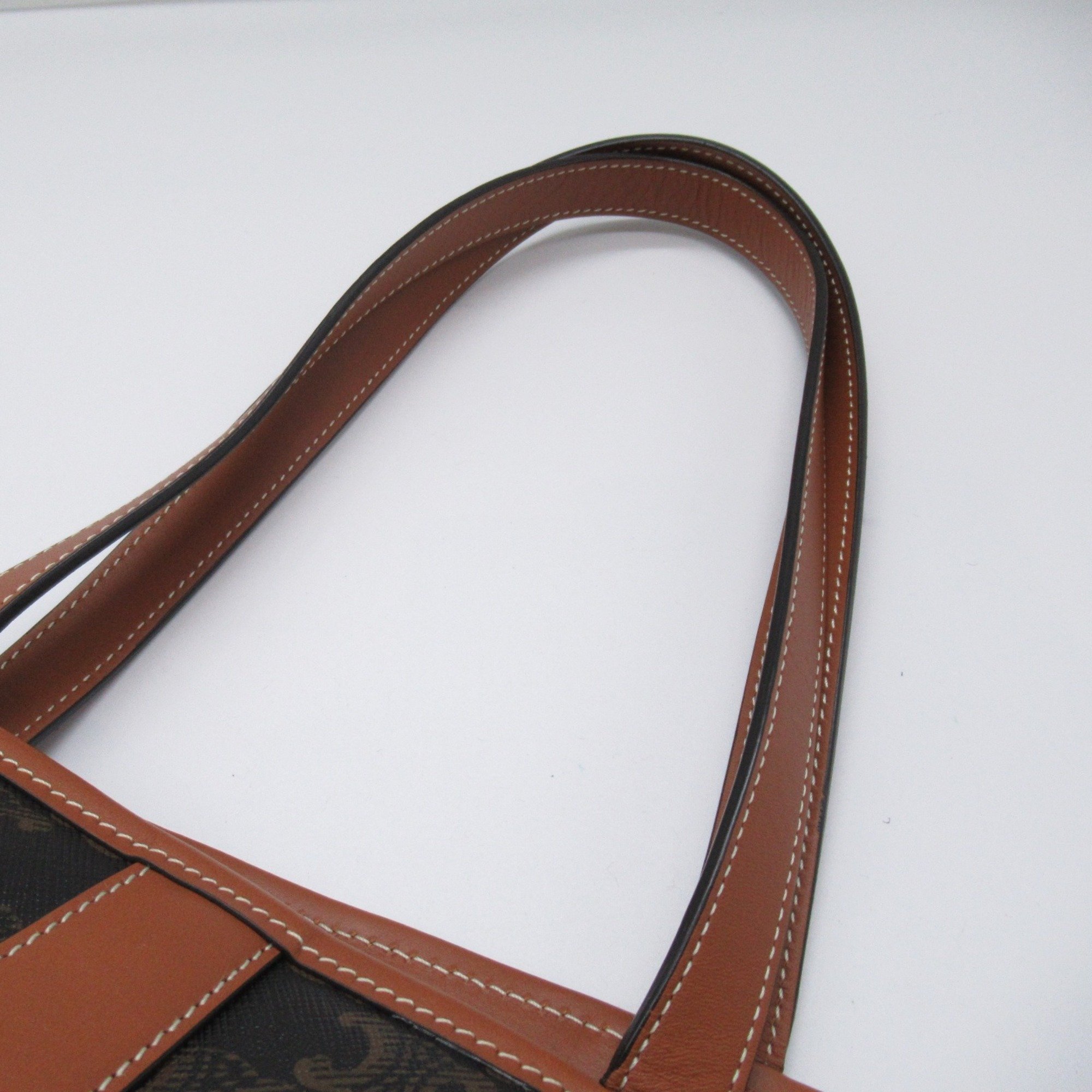 CELINE Triomphe Tote Bag Brown Dark brown canvas Coated canvas