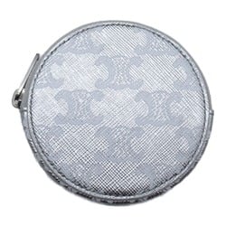 CELINE triomphe coin purse Silver leather