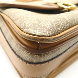 CELINE Shoulder Bag Beige PVC coated canvas leather