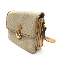 CELINE Shoulder Bag Beige PVC coated canvas leather