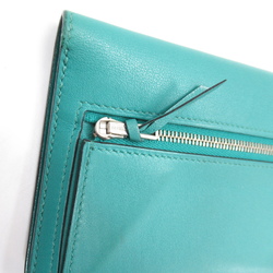 HERMES Dogon Long Vert Bifold Long Wallet Green Vert Veron leather Evercolor