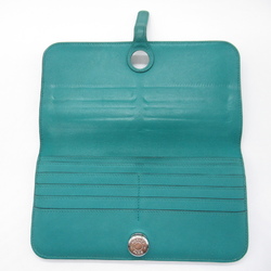 HERMES Dogon Long Vert Bifold Long Wallet Green Vert Veron leather Evercolor