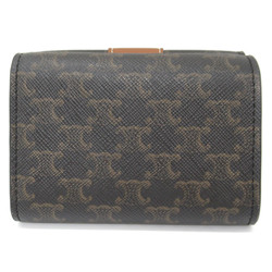 CELINE Double SidedWallet Black Brown canvas