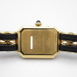 CHANEL Premiere L Wrist Watch H0001 Quartz Black Gold Plated Leather belt H0001