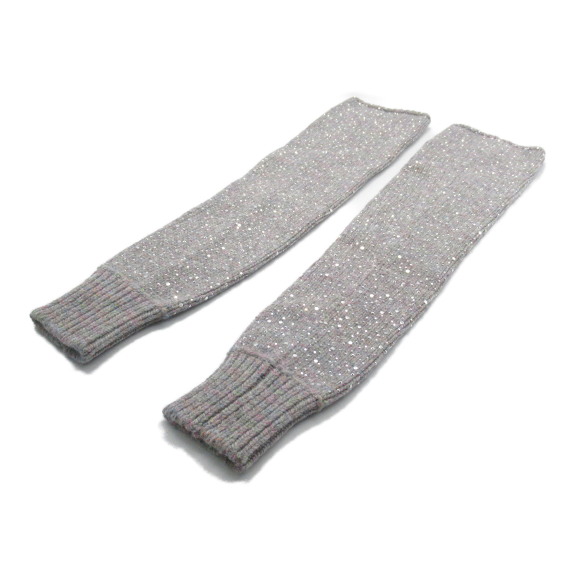 CHANEL Arm warmer Gray Mulch color wool cotton P57712K07588