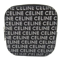 CELINE coin purse Black Silver leather 10K743FGH