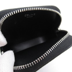 CELINE coin purse Black Silver leather 10K743FGH