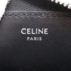 CELINE coin purse Black Silver leather 10K743FGH