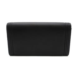 CHANEL Bifold long wallet Black Lambskin (sheep leather) Calfskin (cowhide)