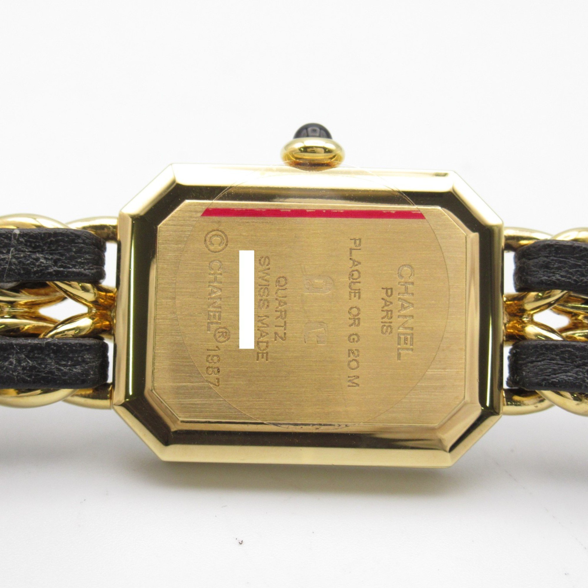 CHANEL Premiere L Wrist Watch H0001 Quartz Black Gold Plated Leather belt H0001