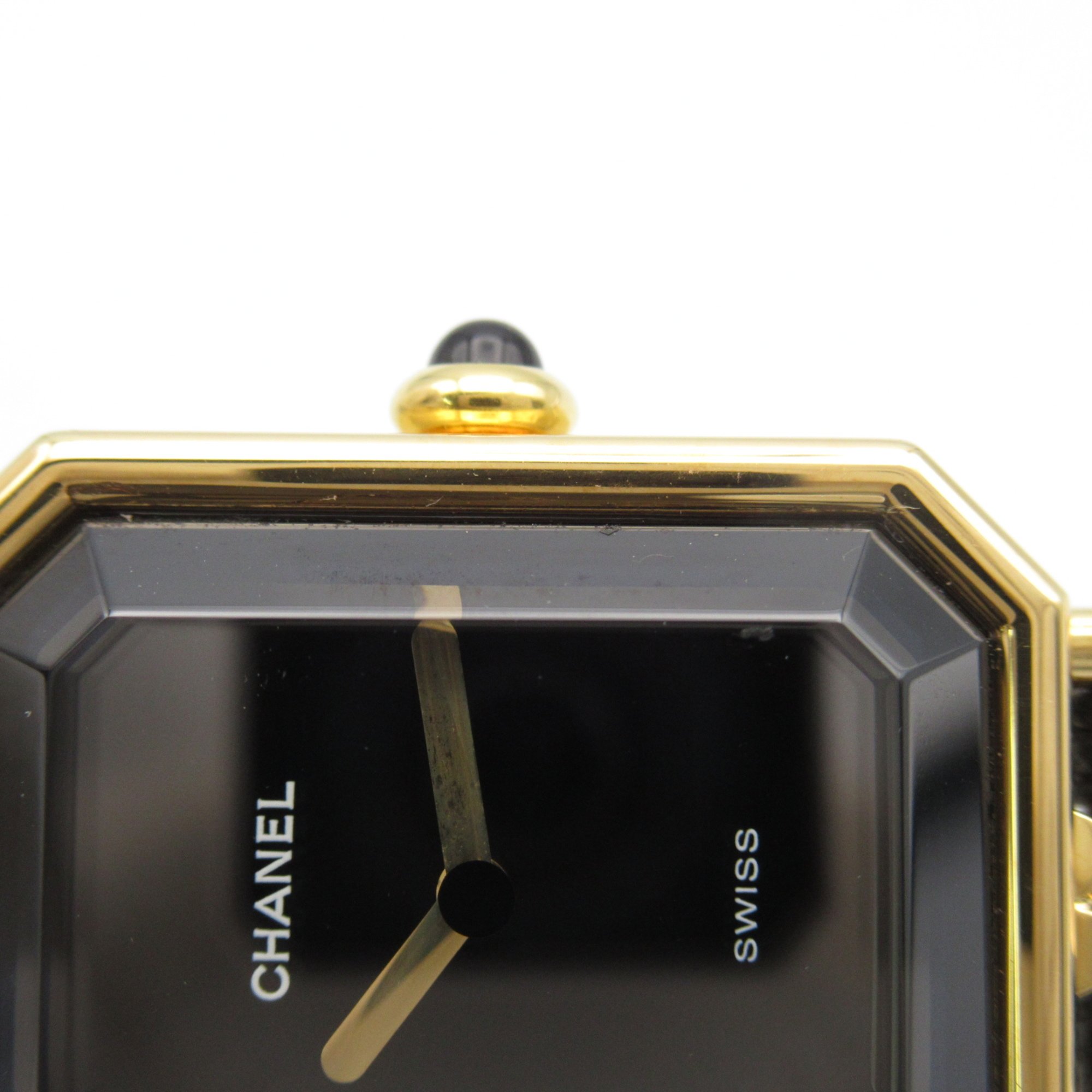 CHANEL Premiere L Wrist Watch H0001 Quartz Black Gold Plated Leather belt H0001