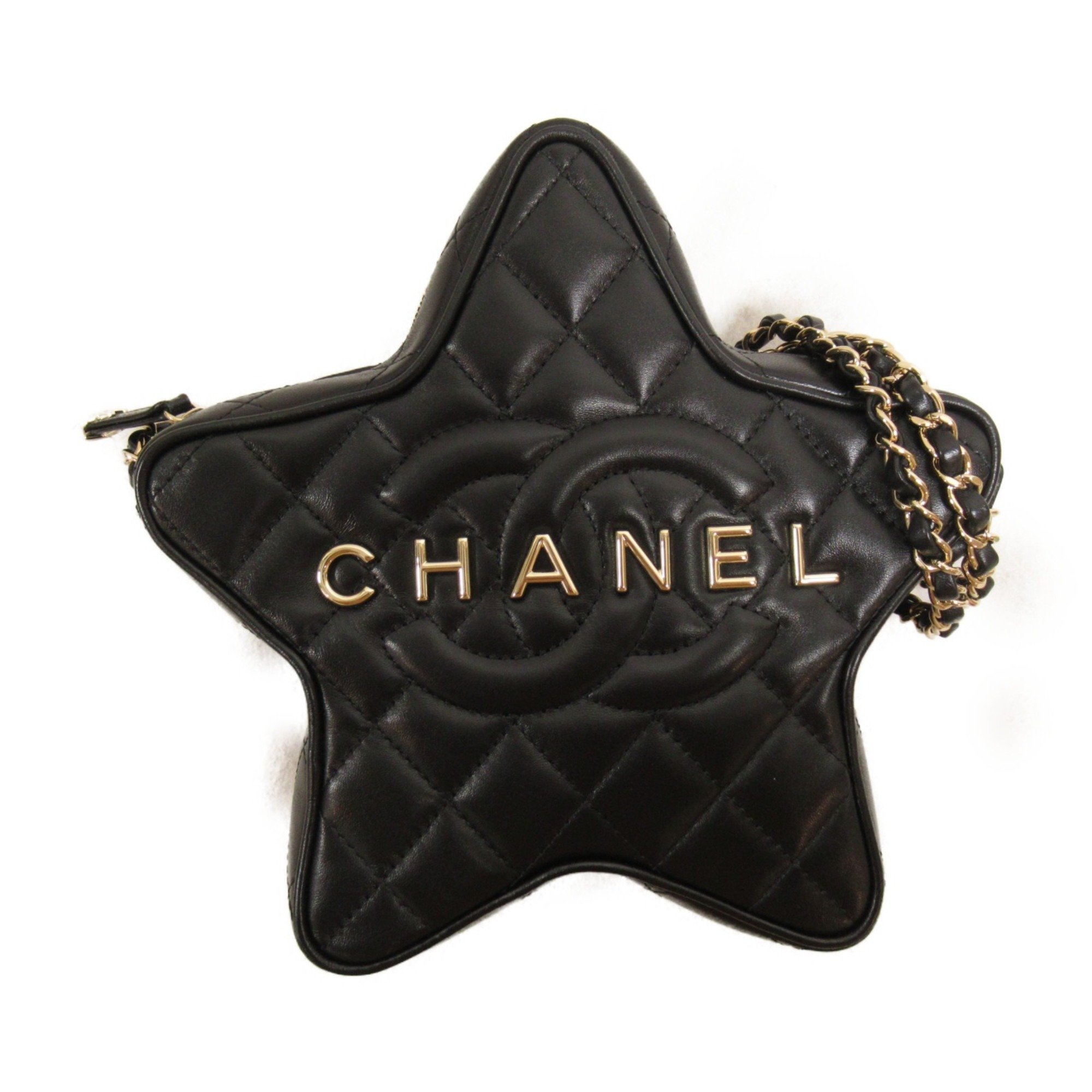 CHANEL Star ChainShoulder Bag Black Lambskin (sheep leather) AS4579