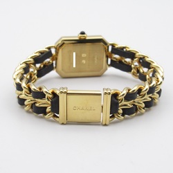 CHANEL Premiere L Wrist Watch H0001 Quartz Black Gold Plated Leather belt H0001