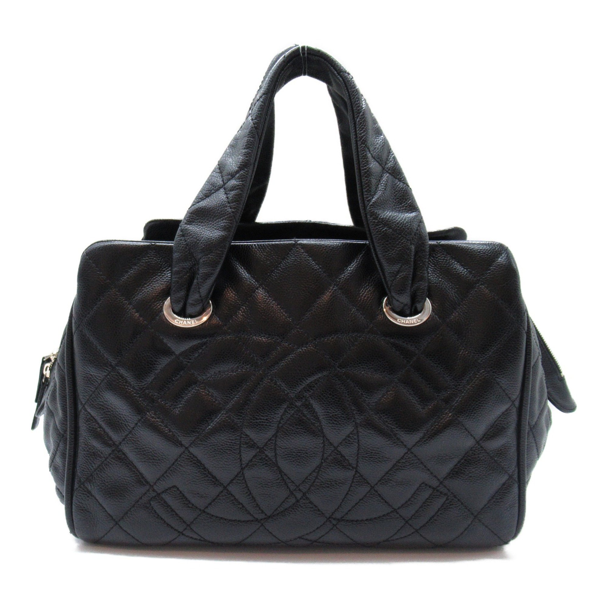 CHANEL Boston bag Black Caviar Skin (Grained Calf)