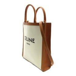 CELINE Vertical Hippo Small White Brown canvas