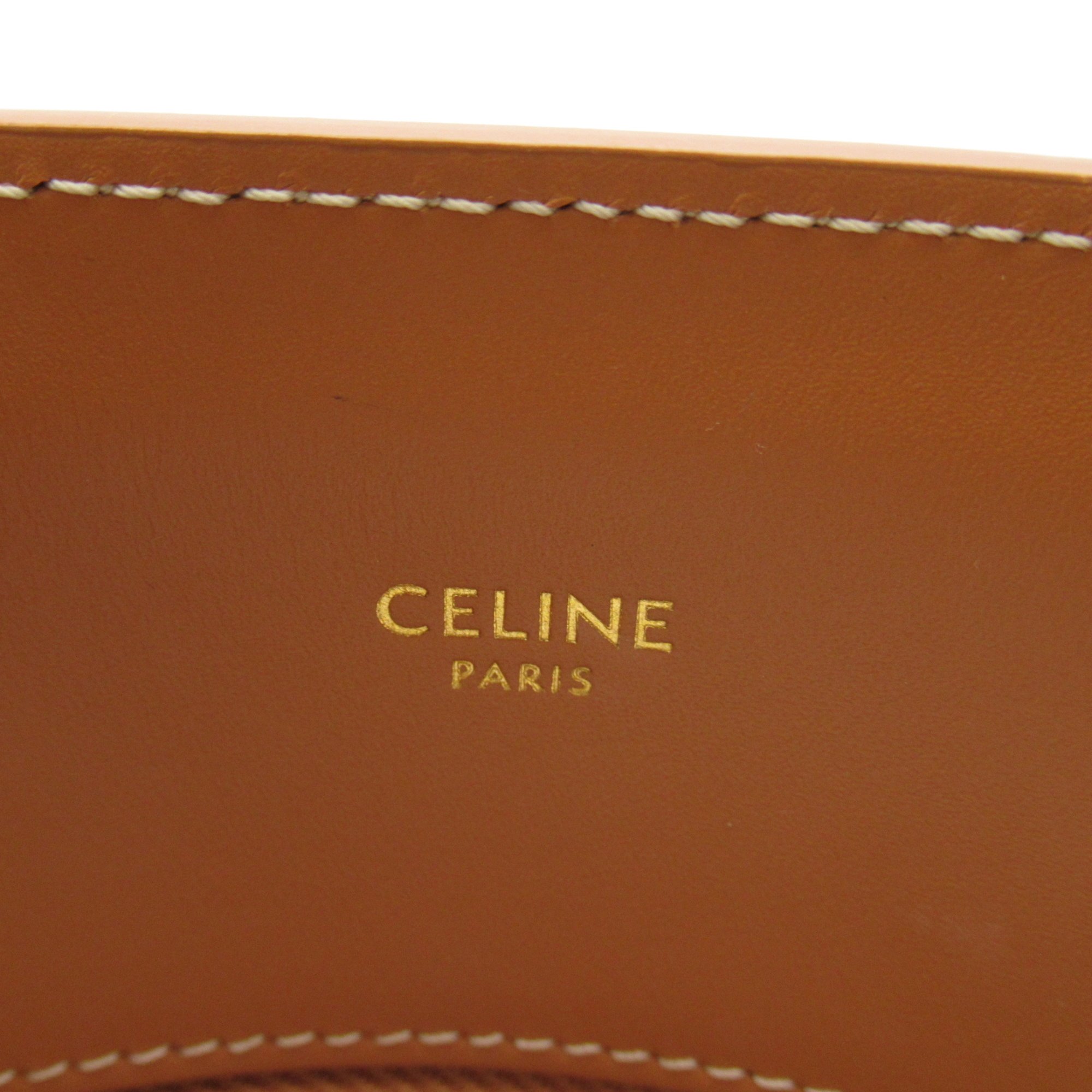 CELINE Vertical Hippo Small White Brown canvas