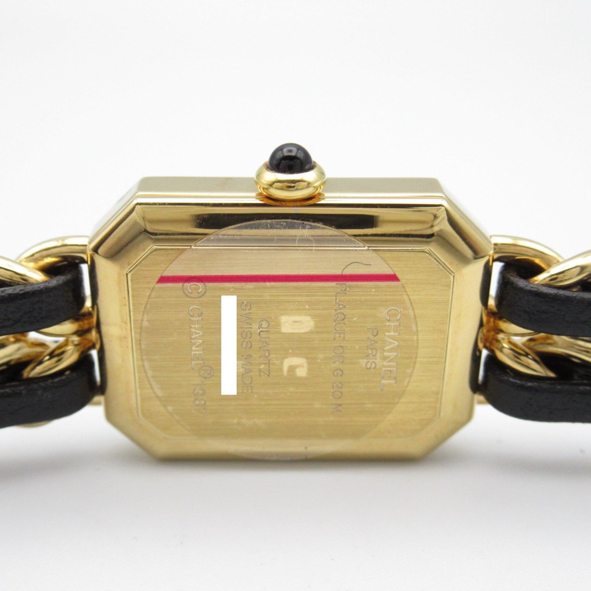 CHANEL Premiere L Wrist Watch H0001 Quartz Black Gold Plated Leather belt H0001