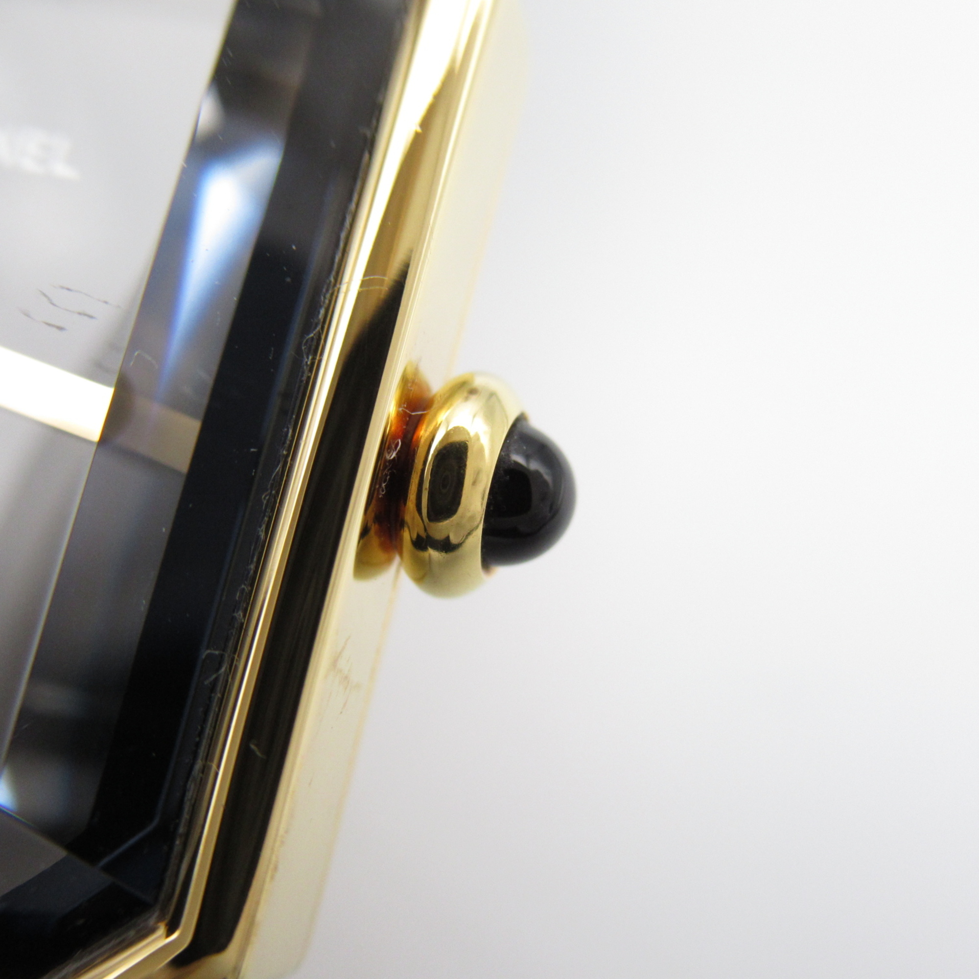 CHANEL Premiere L Wrist Watch H0001 Quartz Black Gold Plated Leather belt H0001