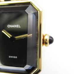 CHANEL Premiere L Wrist Watch H0001 Quartz Black Gold Plated Leather belt H0001