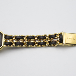 CHANEL Premiere L Wrist Watch H0001 Quartz Black Gold Plated Leather belt H0001