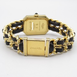 CHANEL Premiere L Wrist Watch H0001 Quartz Black Gold Plated Leather belt H0001