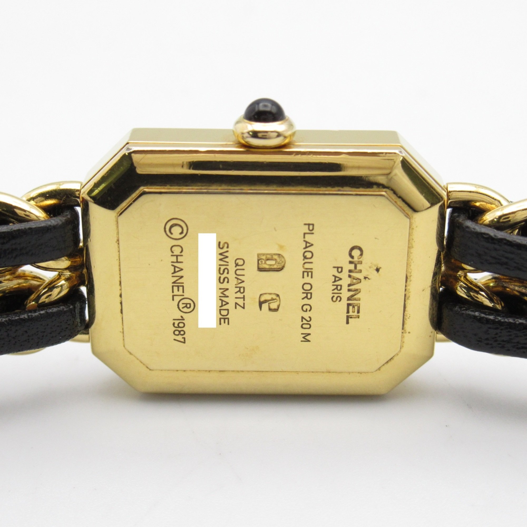 CHANEL Premiere L Wrist Watch H0001 Quartz Black Gold Plated Leather belt H0001