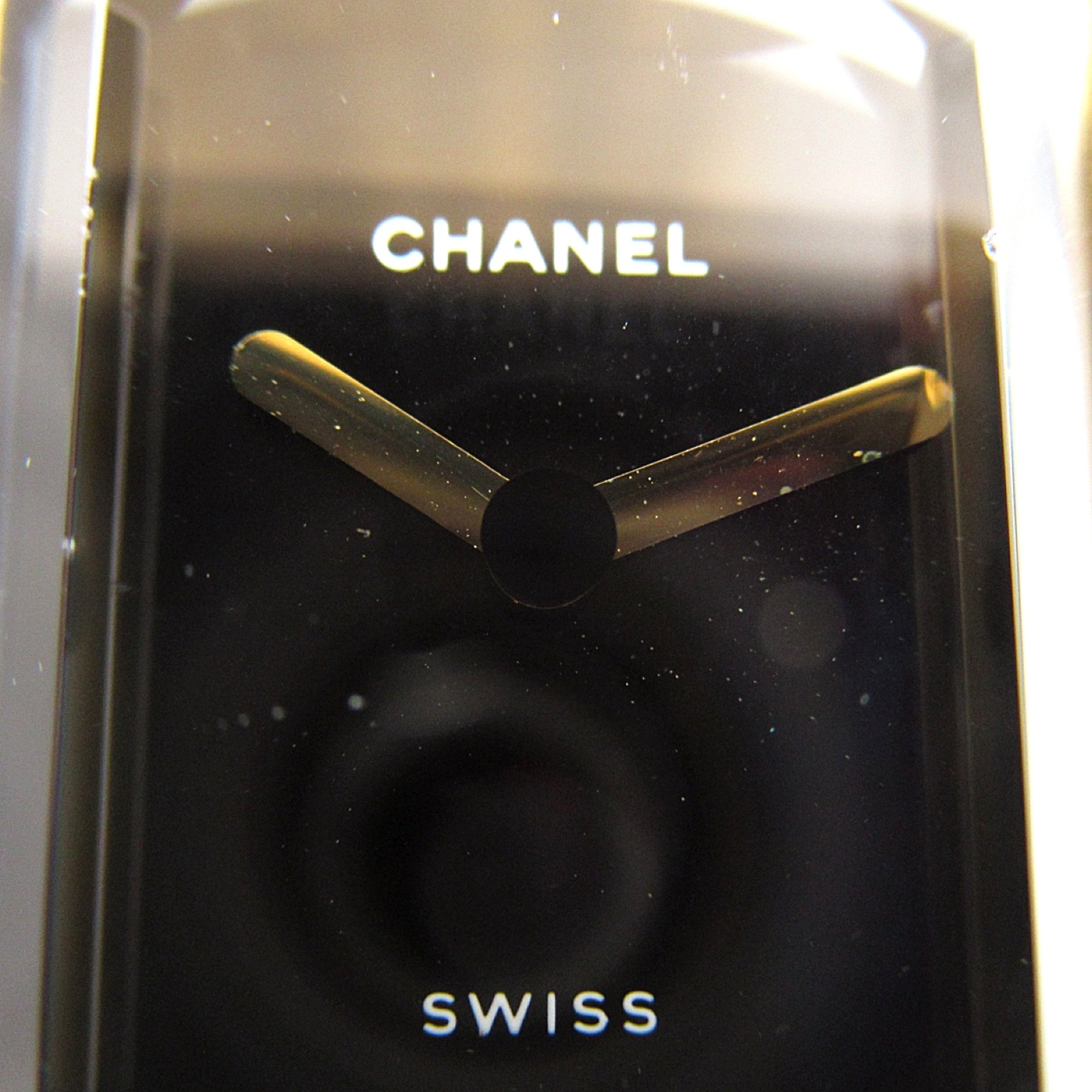 CHANEL Premiere L Wrist Watch H0001 Quartz Black Gold Plated Leather belt H0001