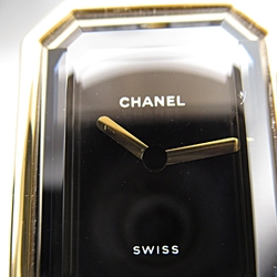 CHANEL Premiere L Wrist Watch H0001 Quartz Black Gold Plated Leather belt H0001