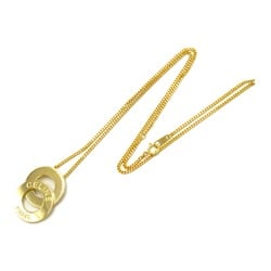 CELINE Logo Circle Necklace Gold K18 (Yellow Gold) Gold