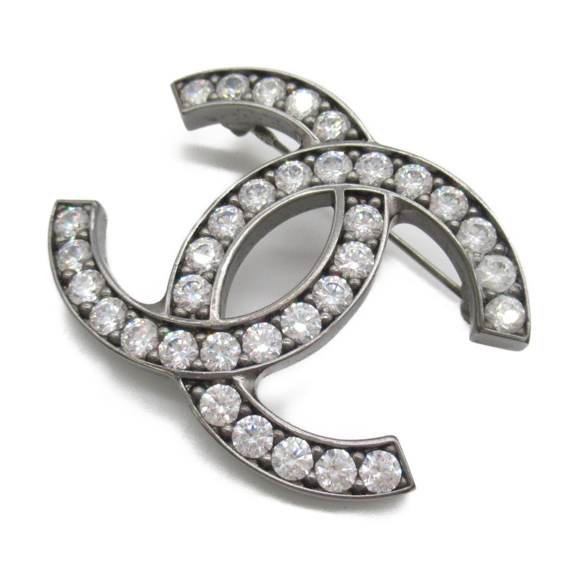 CHANEL COCO Mark Brooch Black Clear Strath